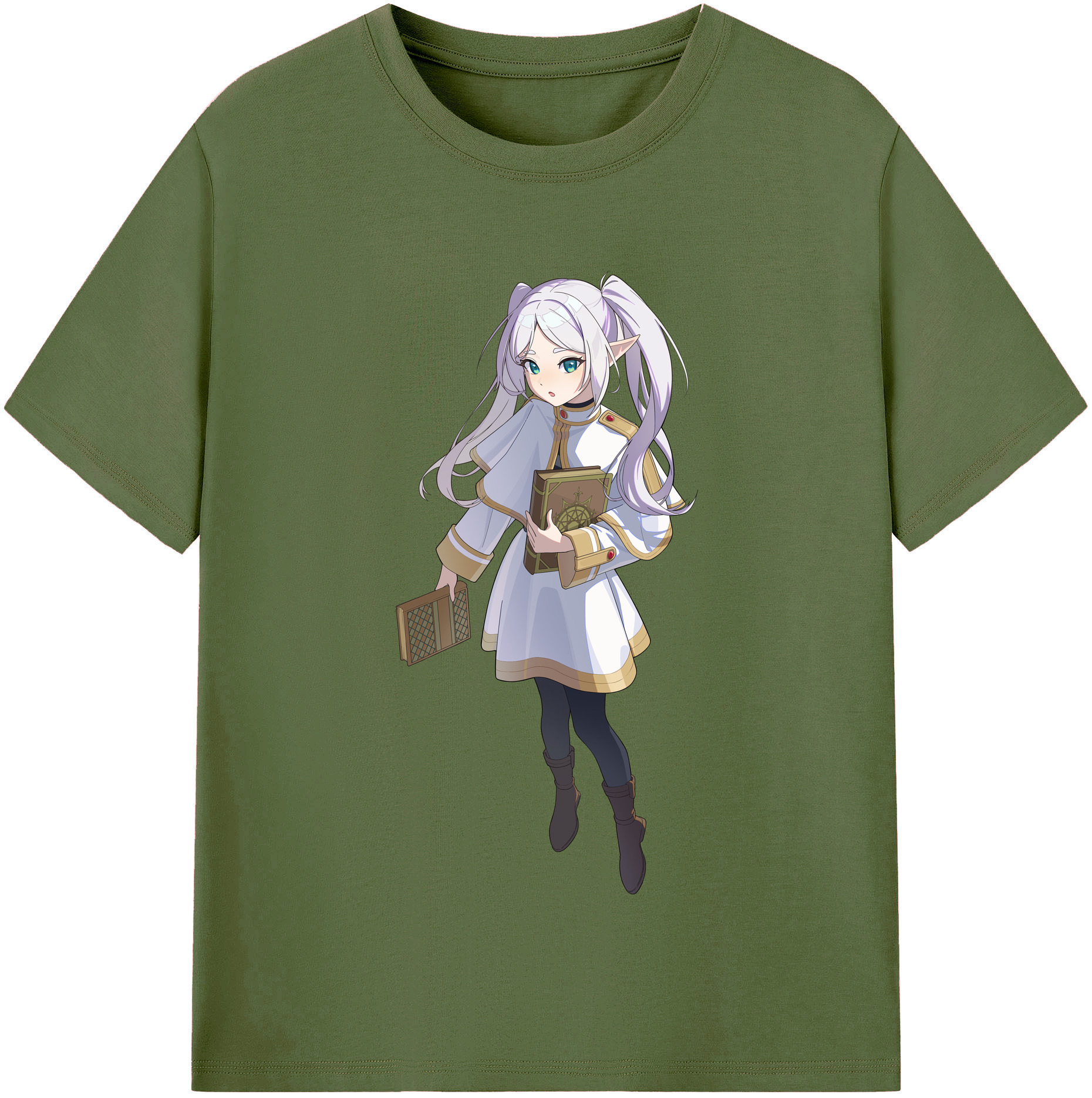 （画像用） 葬送のフリーレン Frieren 綿100％半袖Tシャツ（フロントプリント）